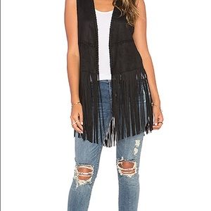 Blank NYC Faux Suede Fringe Vest - size large